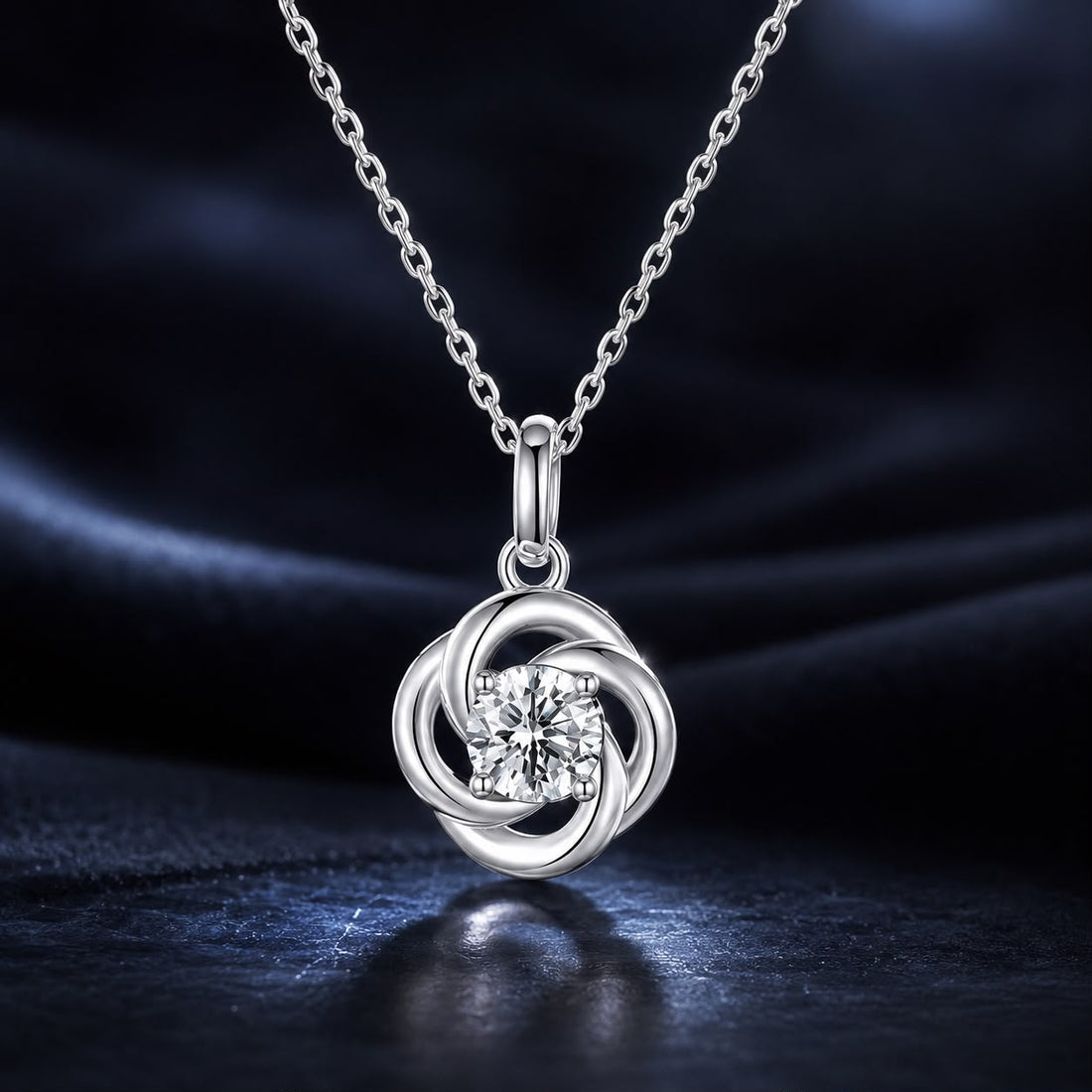 925 Sterling Silver 0.5 Carat Moissanite Necklace with White Gold Plating for Women  DestGlow