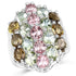 6.74 Carat Genuine Brown Tourmaline, Pink Tourmaline & Green Tourmaline .925 Sterling Silver Ring by Bids.com