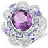 3.13 Carat Genuine Amethyst and Tanzanite .925 Sterling Silver Ring by Bids.com