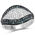 0.50 Carat Genuine Blue Diamond and White Diamond .925 Sterling Silver Ring by Bids.com