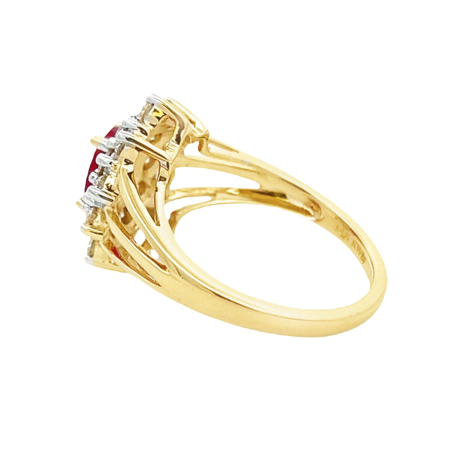 Genuine 1.65ct Ruby Diamond Ring 14KT Yellow Gold by Bids.com