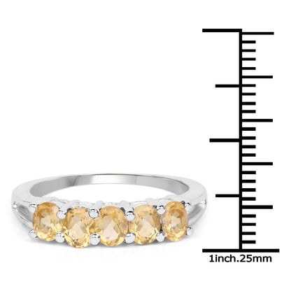 1.75 Carat Genuine Citrine .925 Sterling Silver Ring  DestGlow