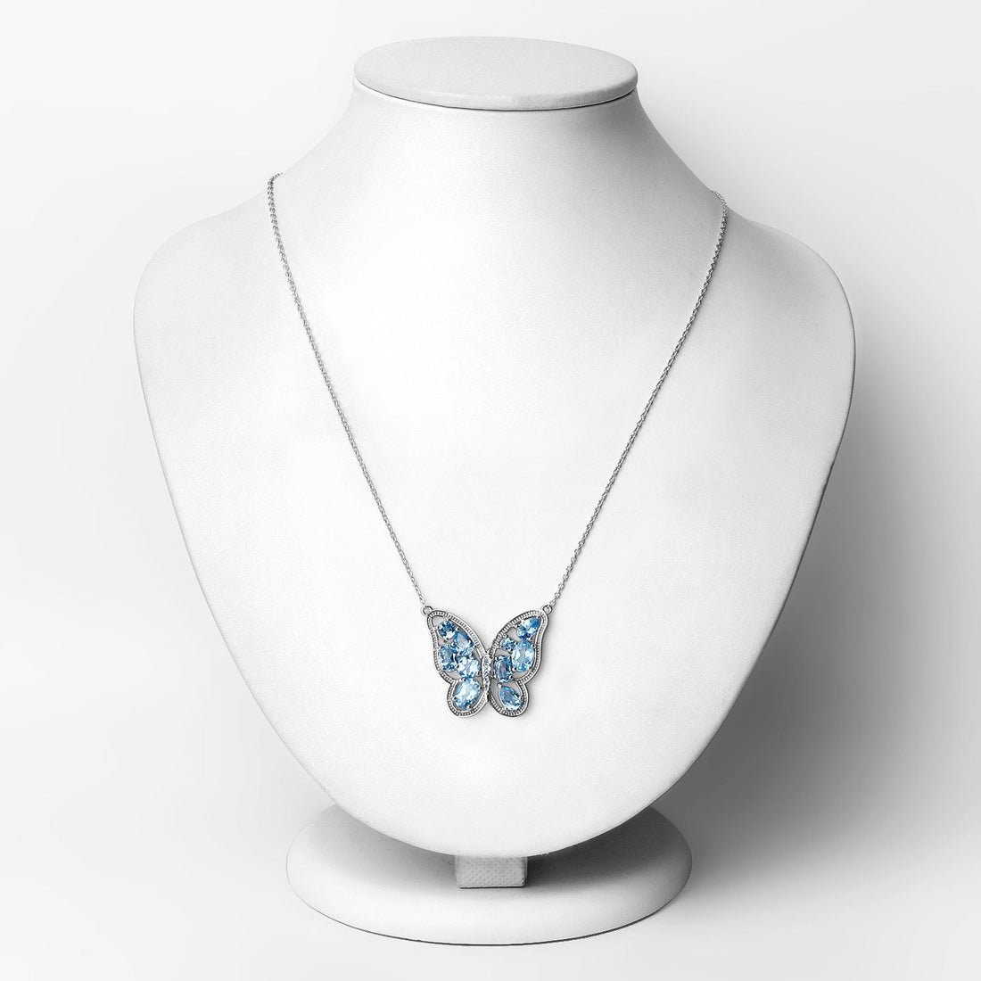 5.54 Carat Genuine Swiss Blue Topaz .925 Sterling Silver Necklace by Bids.com