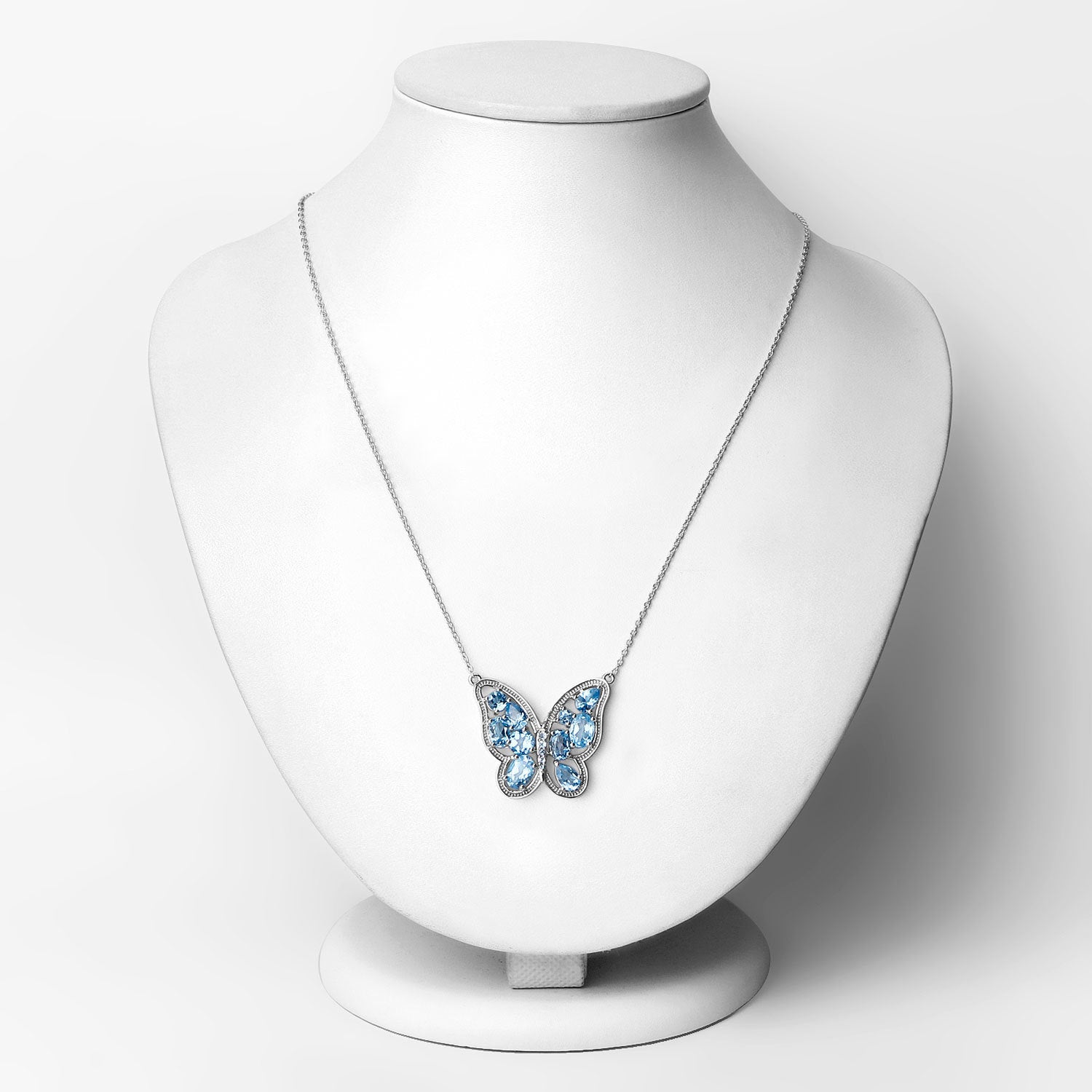 5.54 Carat Genuine Swiss Blue Topaz .925 Sterling Silver Necklace by Bids.com