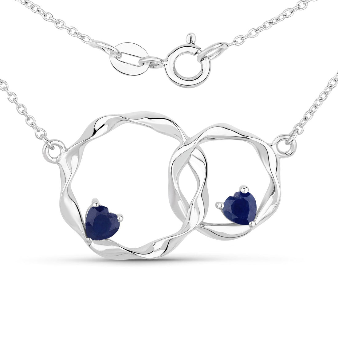 0.70 Carat Genuine Blue Sapphire .925 Sterling Silver Pendant by Bids.com