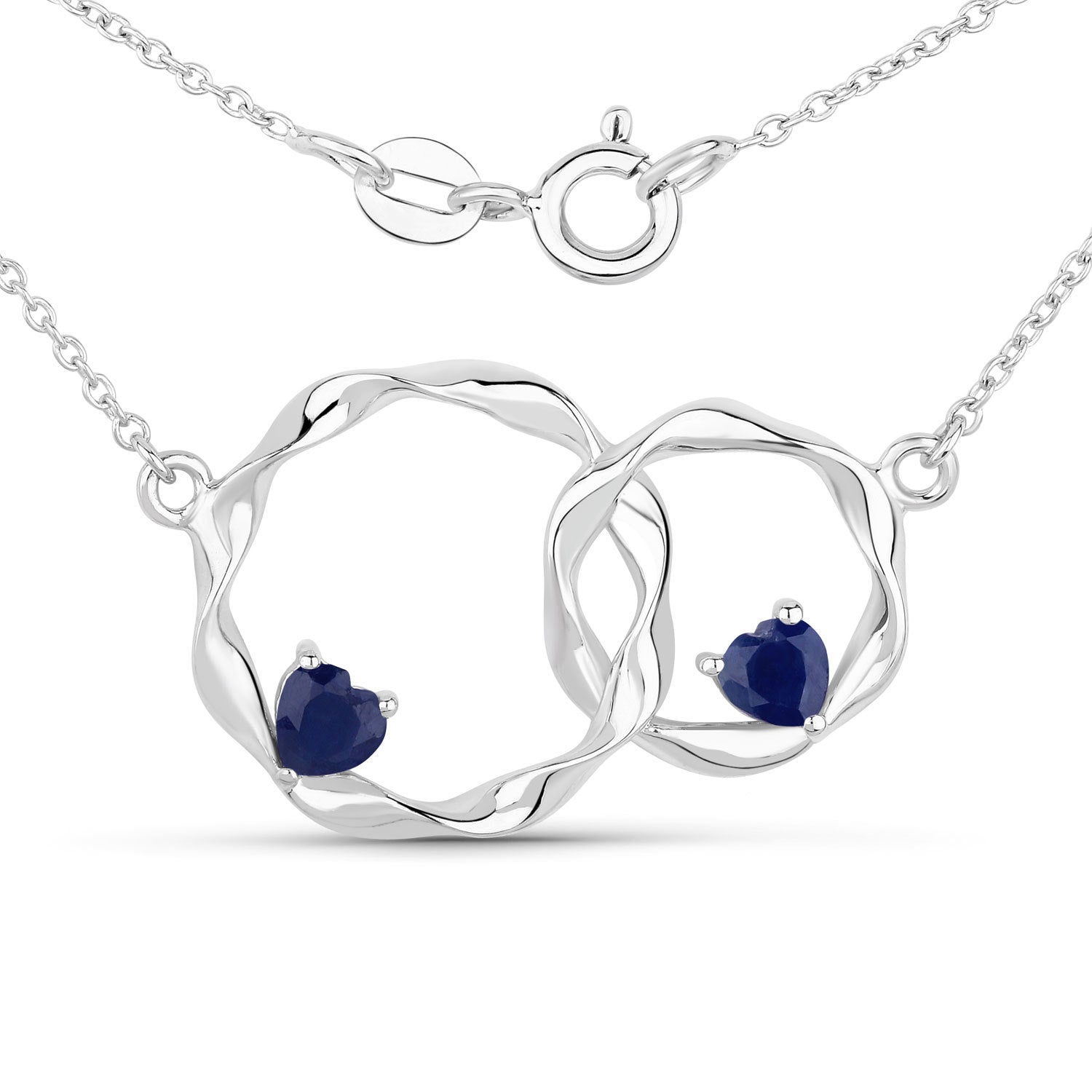 0.70 Carat Genuine Blue Sapphire .925 Sterling Silver Pendant by Bids.com