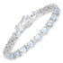 7.71 Carat Genuine Aquamarine and White Diamond .925 Sterling Silver Bracelet by Bids.com