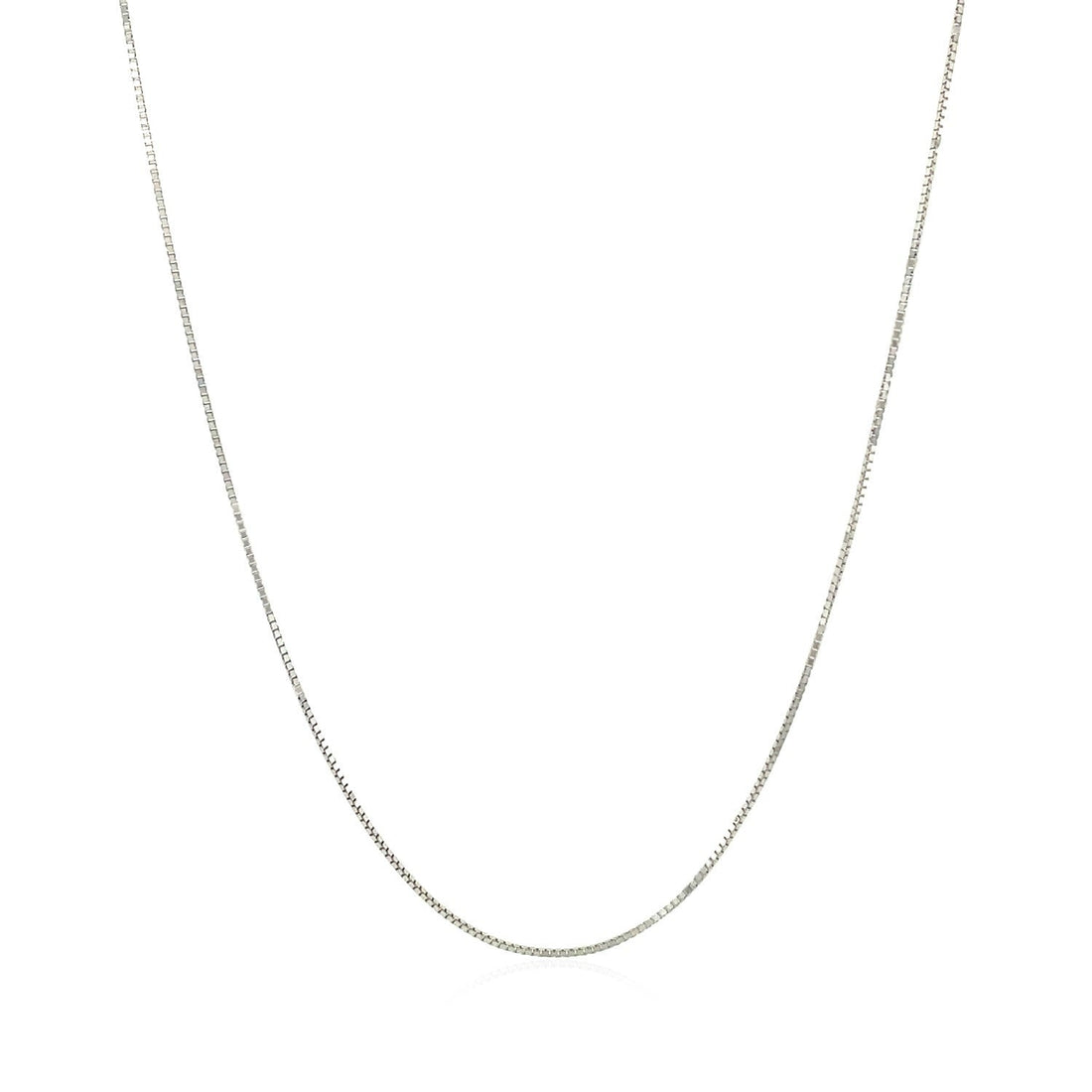 10k White Gold Classic Box Chain 0.6mm by Bids.com