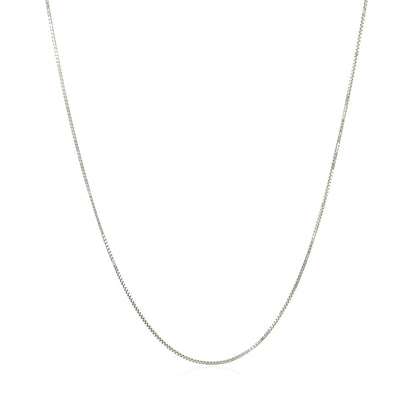 10k White Gold Classic Box Chain 0.6mm by Bids.com