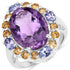 "9.66 Carat Genuine Amethyst, Citrine and Tanzanite .925 Sterling Silver Ring by Bids.com