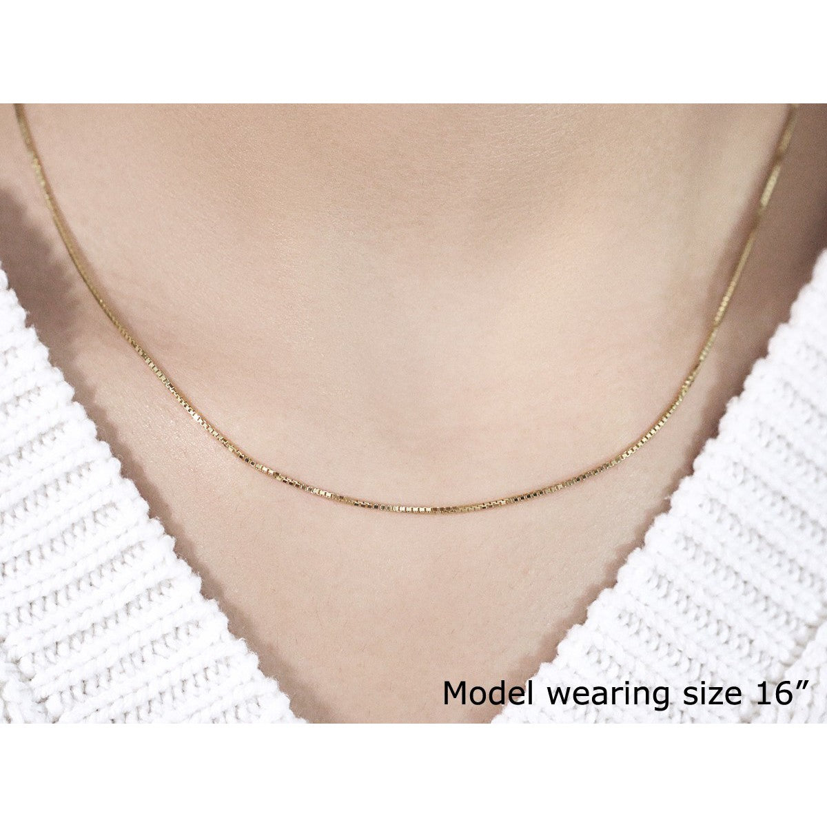 14k Yellow Gold Octagonal Box Chain 1.0mm by Bids.com