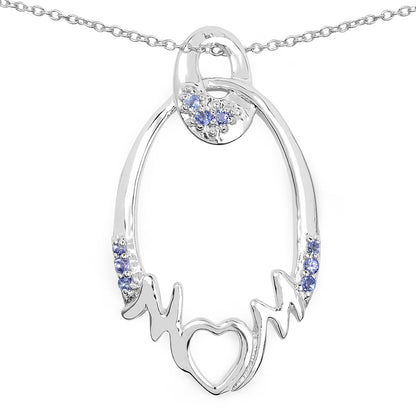 0.18 Carat Genuine Tanzanite .925 Sterling Silver Pendant by Bids.com