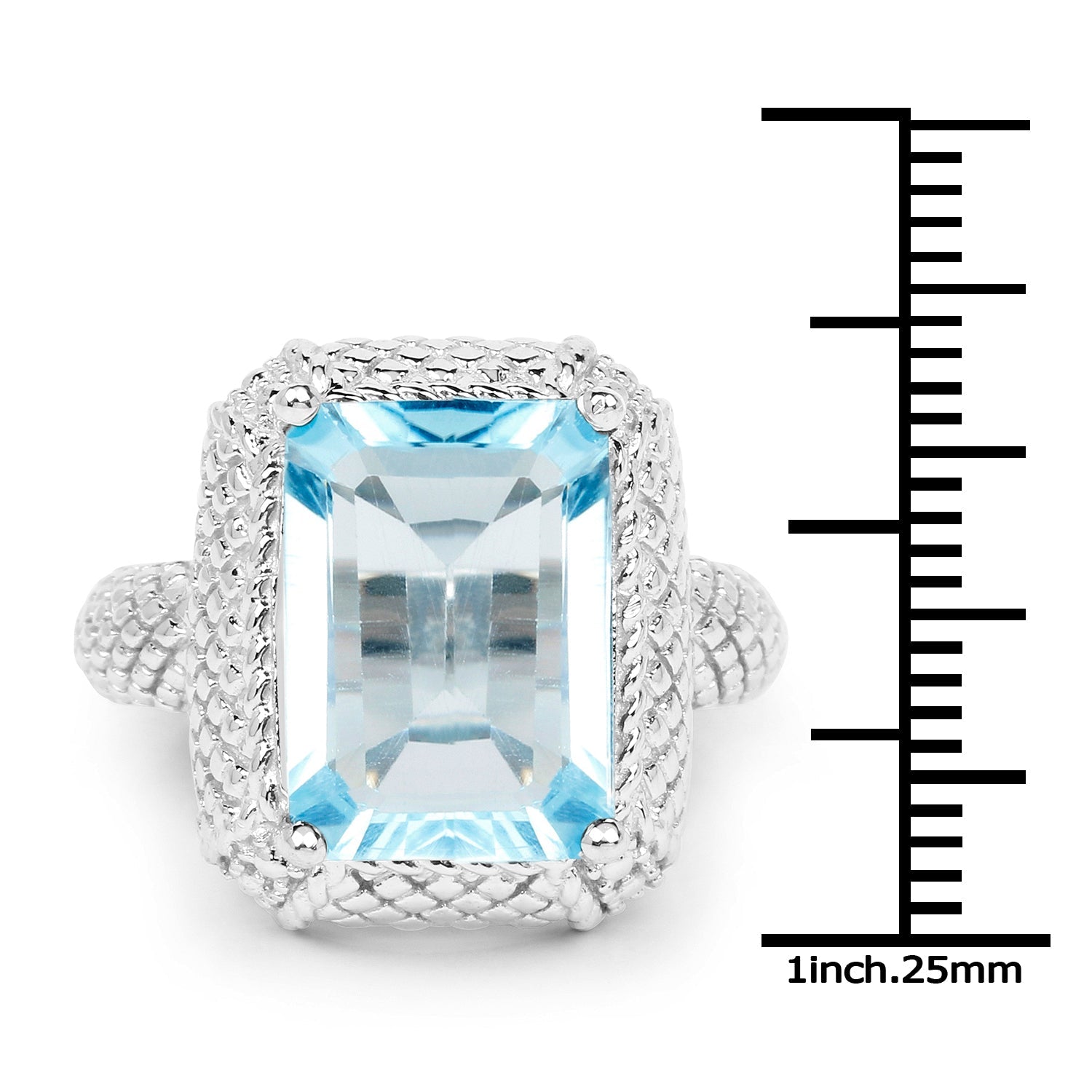 9.25 Carat Genuine Blue Topaz .925 Sterling Silver Ring by Bids.com