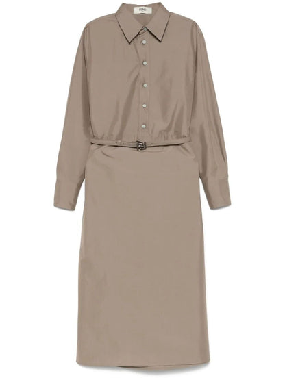Fendi Women Poplin Belted Shirt Dress by Luosophy