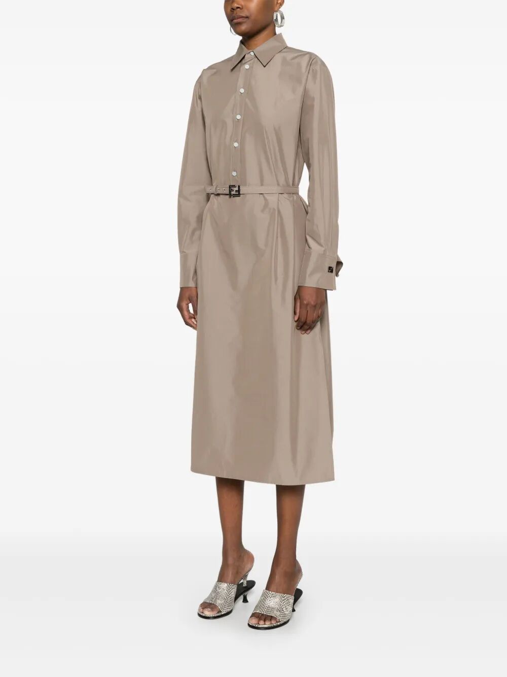 Fendi Women Poplin Belted Shirt Dress by Luosophy