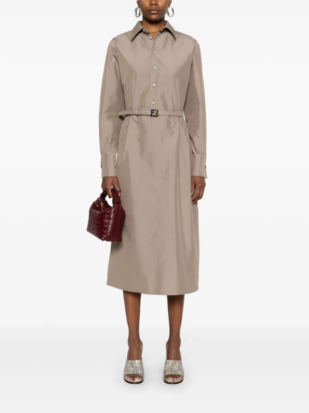 Fendi Women Poplin Belted Shirt Dress by Luosophy