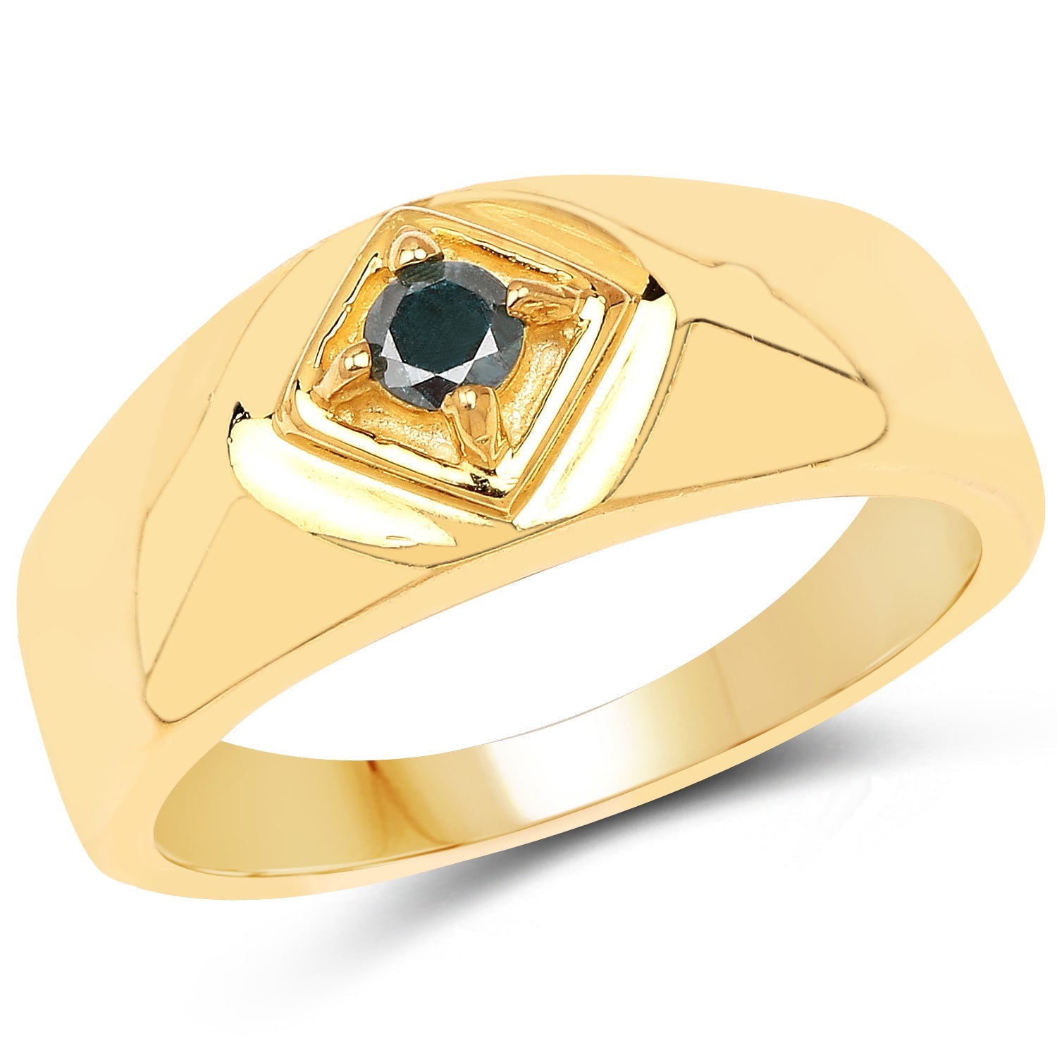 0.12 Carat Genuine Blue Diamond .925 Sterling Silver Ring by Bids.com
