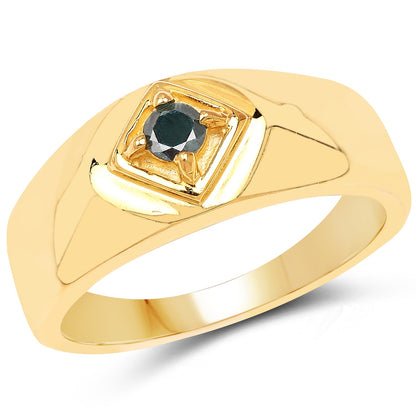 0.12 Carat Genuine Blue Diamond .925 Sterling Silver Ring by Bids.com