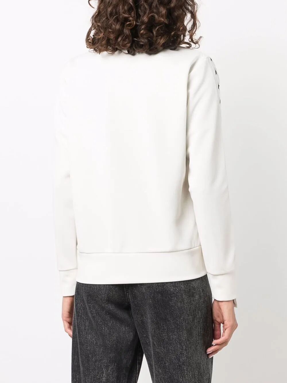 Golden Goose Women Zipped Sweatshirt With Grosgrain Strip And Stars by Luosophy