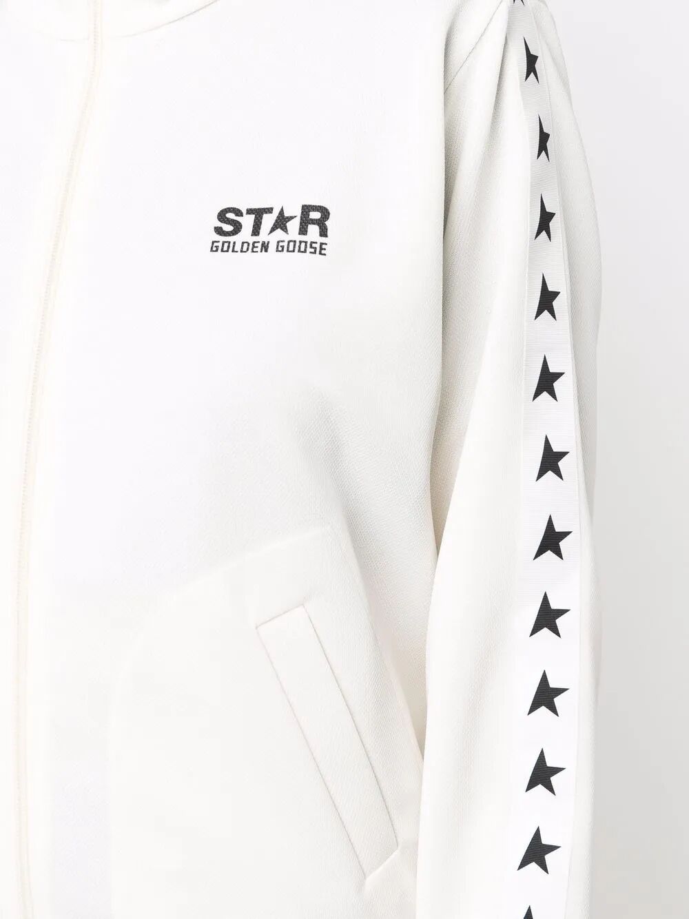 Golden Goose Women Zipped Sweatshirt With Grosgrain Strip And Stars by Luosophy