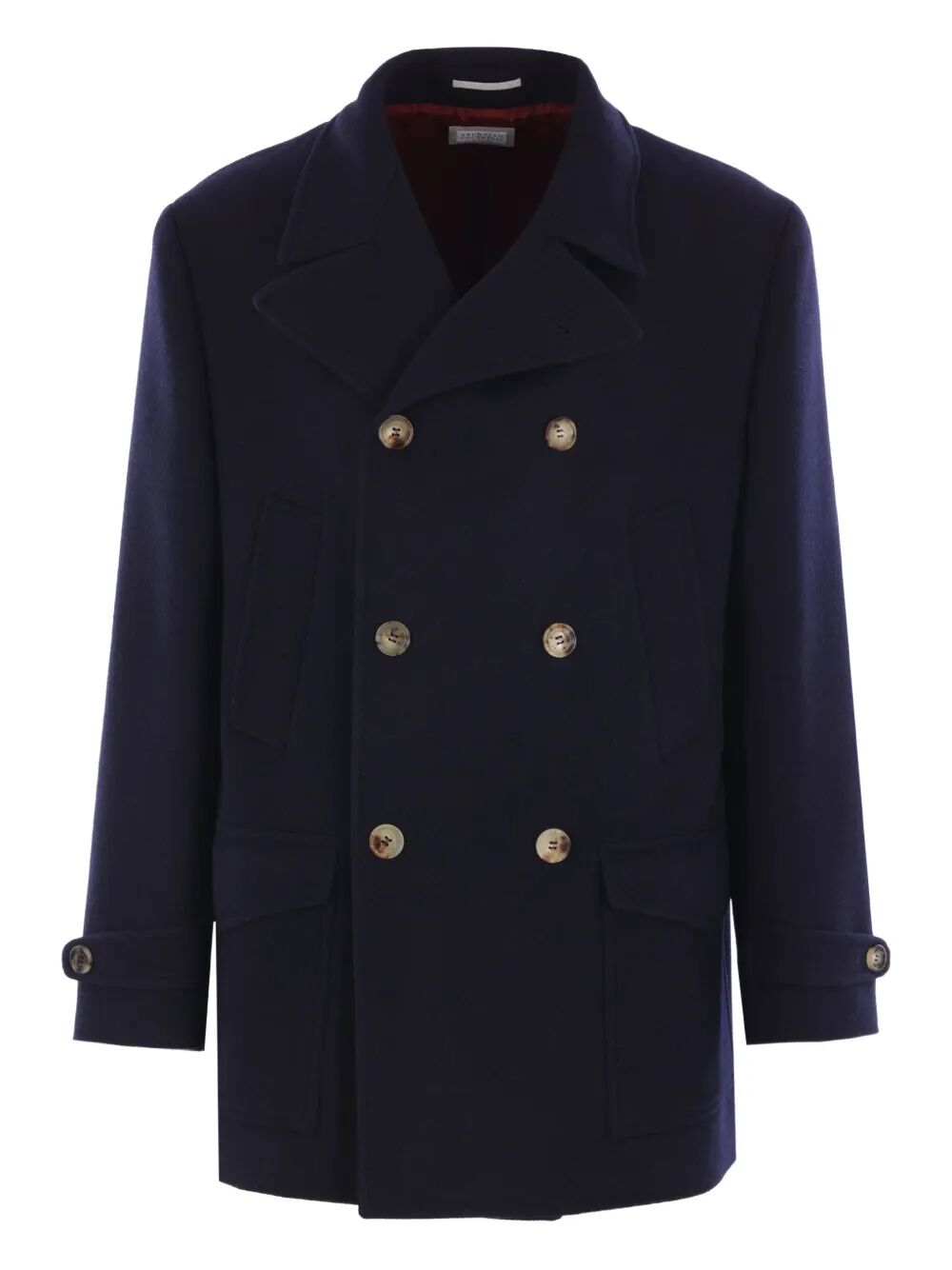 Brunello Cucinelli Men Double-Breasted Wool Coat by Luosophy