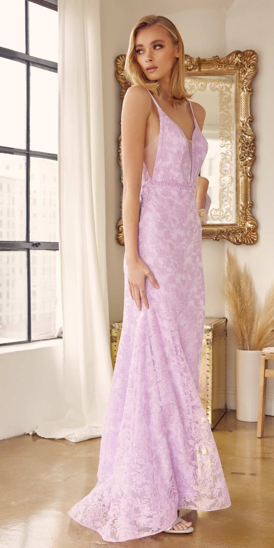 Juliet 272 Embroidered Lace With Stone Accents Fitted Dress by DiscountDressShop