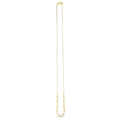 14k Yellow Gold Bead Paperclip Necklace by Bids.com