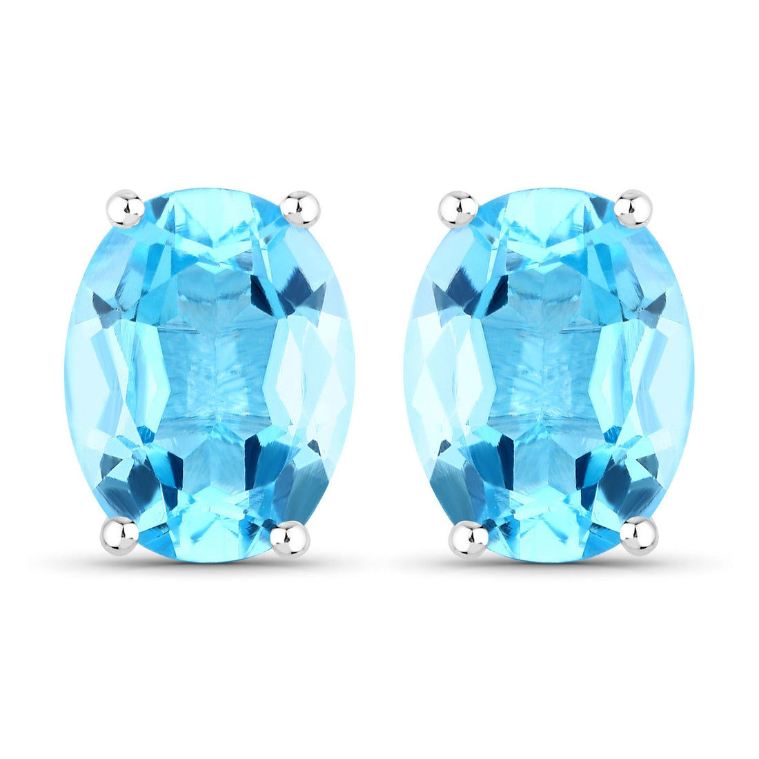 4.00 Carat Genuine Swiss Blue Topaz .925 Sterling Silver Earrings by Bids.com