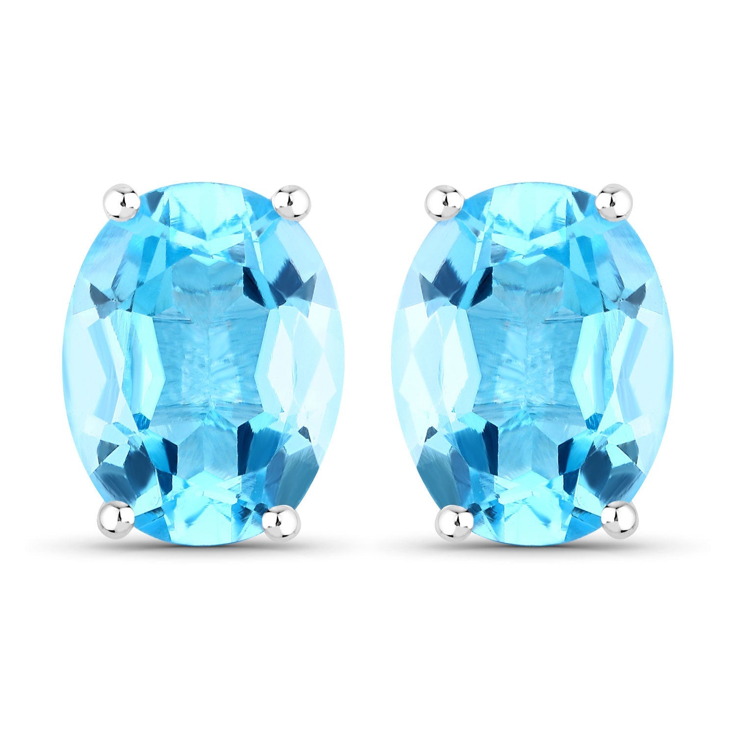 4.00 Carat Genuine Swiss Blue Topaz .925 Sterling Silver Earrings by Bids.com