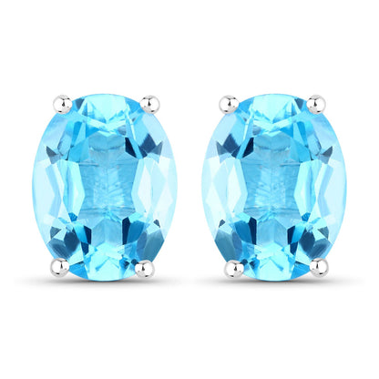 4.00 Carat Genuine Swiss Blue Topaz .925 Sterling Silver Earrings by Bids.com
