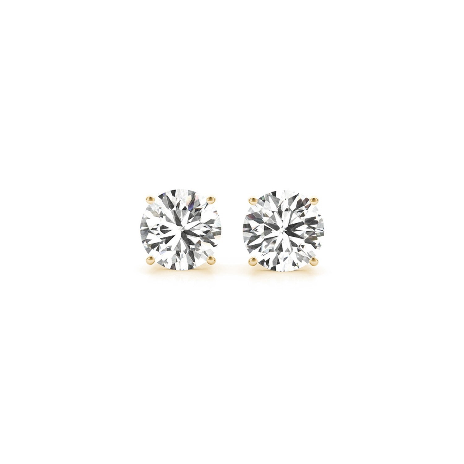 2 cttw Certified IGI Lab Grown Round Diamond Stud Earrings 14k Yellow Gold (G/VS2)  DestGlow