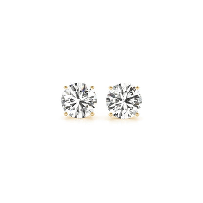2 cttw Certified IGI Lab Grown Round Diamond Stud Earrings 14k Yellow Gold (G/VS2)  DestGlow