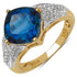 18K Yellow Gold Plated 3.83 Carat Genuine London Blue Topaz & White Topaz .925 Sterling Silver Ring by Bids.com
