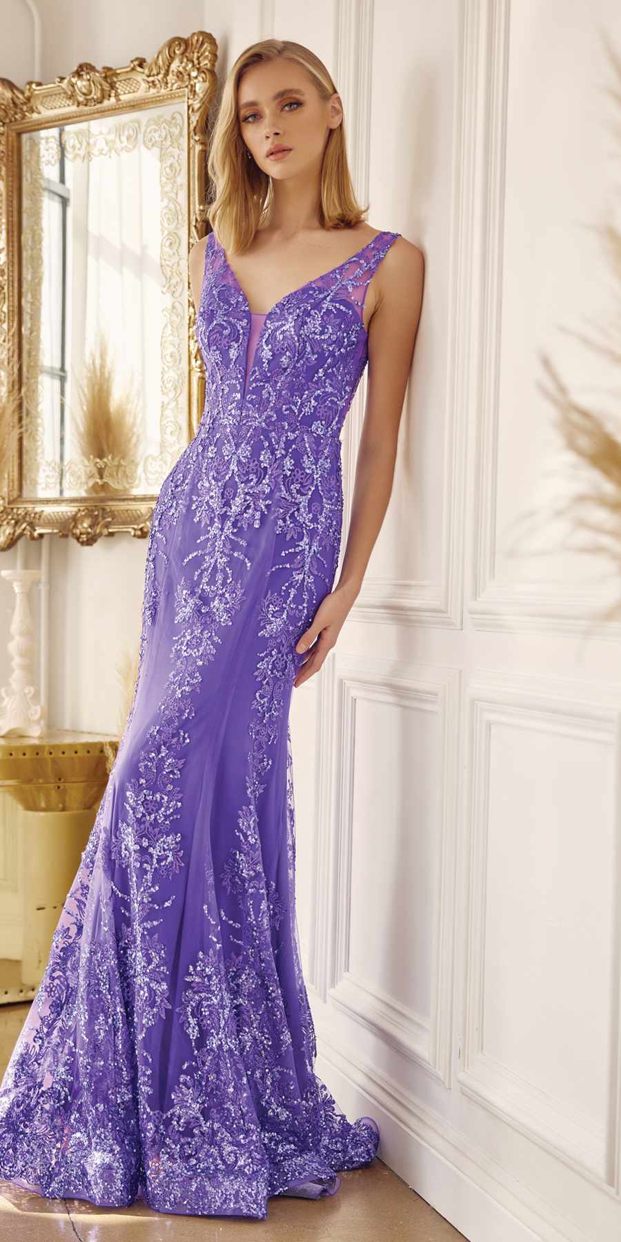 Juliet 277 Fancy Glitter Design Tulle Mermaid Dress by DiscountDressShop