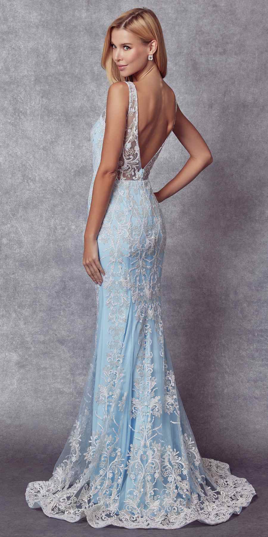 Juliet 277 Fancy Glitter Design Tulle Mermaid Dress by DiscountDressShop