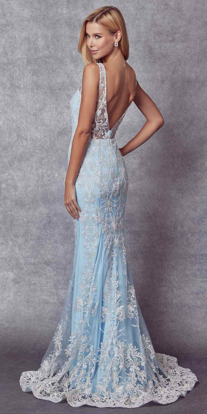 Juliet 277W Fancy Glitter Design Tulle Mermaid Wedding Dress by DiscountDressShop