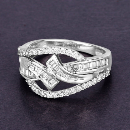 0.72 Carat Genuine White Diamond 14K White Gold Ring (E-F-G Color, VS-SI Clarity) by Bids.com