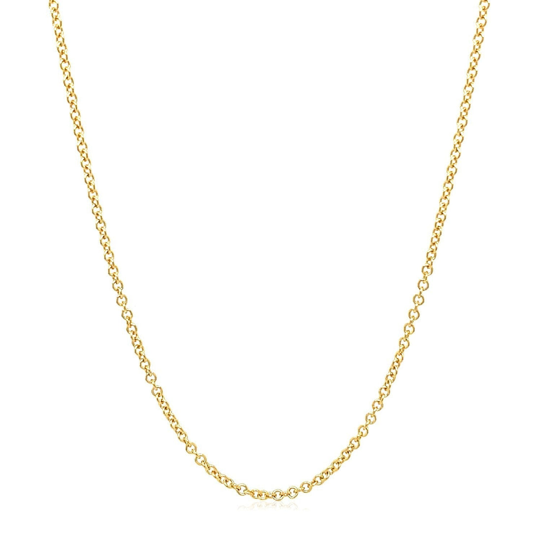 14k Yellow Gold Round Cable Link Chain 1.5mm  DestGlow