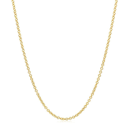 14k Yellow Gold Round Cable Link Chain 1.5mm  DestGlow