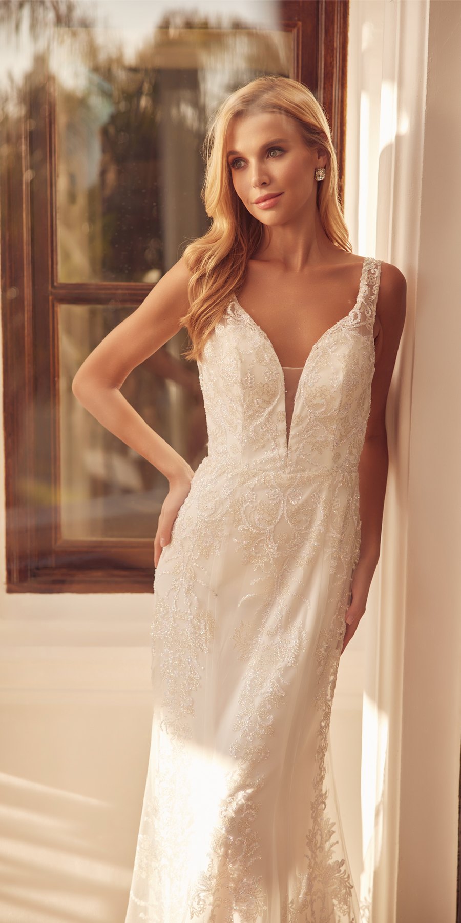 Juliet 277W Fancy Glitter Design Tulle Mermaid Wedding Dress by DiscountDressShop
