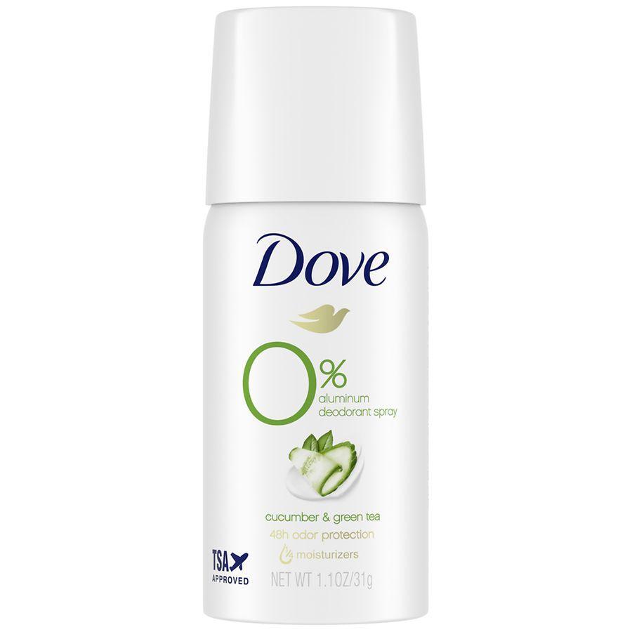 Dove 0% Aluminum Deodorant Spray Cucumber &amp; Green Tea, Travel Size by Pasteur Pharmacy