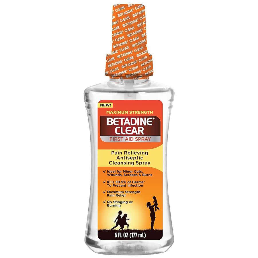 Betadine Clear Maximum Strength First Aid Spray 6 Fl Oz by Pasteur Pharmacy