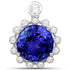 14.36 Carat Genuine Tanzanite and White Diamond 18K White Gold Pendant by Bids.com
