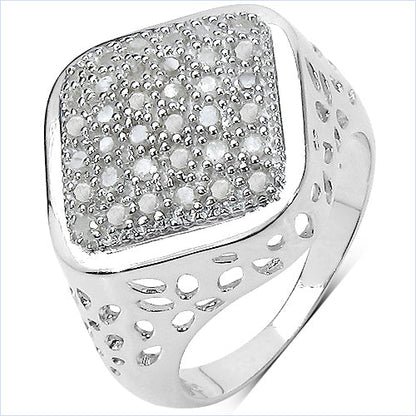 0.54 Carat Genuine White Diamond .925 Sterling Silver Ring by Bids.com