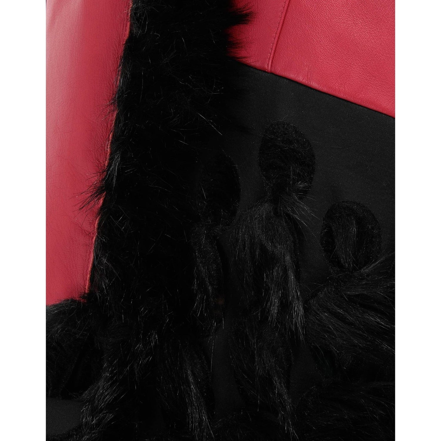 Maison Margiela Faux Fur Trimmed Leather Cape Jacket Women by Luosophy