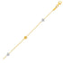 14k Two-Toned Yellow and White Gold Anklet with Textured Hearts by Bids.com