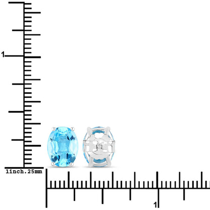 4.00 Carat Genuine Swiss Blue Topaz .925 Sterling Silver Earrings by Bids.com