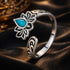 925 Sterling Silver Ring with Synthetic Turquoise in Oxidized Finish for Women  DestGlow