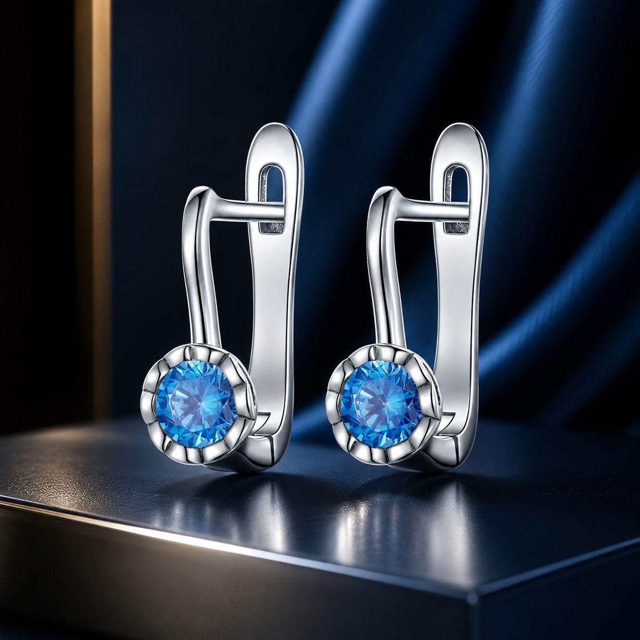 925 Sterling Silver Earrings with Oxidized Finish and Pavé Setting  DestGlow