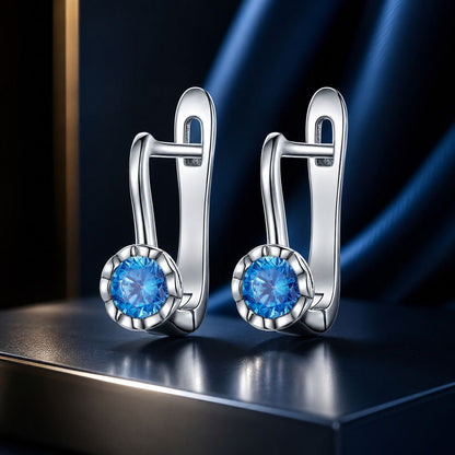 925 Sterling Silver Earrings with Oxidized Finish and Pavé Setting  DestGlow